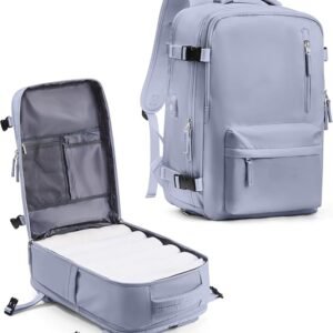 Expandable Travel Backpack with Large Capacity and Shoe Compartment