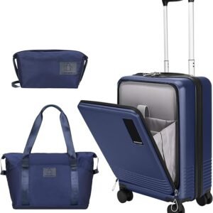 Hardshell Carry-On Luggage Set with USB Port & Travel Bags (3-in-1)