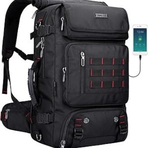 Large Travel Backpack with USB Charging Port Waterproof Expandable and Airline Approved Carry-on